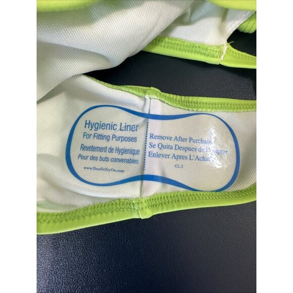 Women's M Cut Out One-Piece Halter Swimsuit Neon Green NWT - Picture 10 of 16